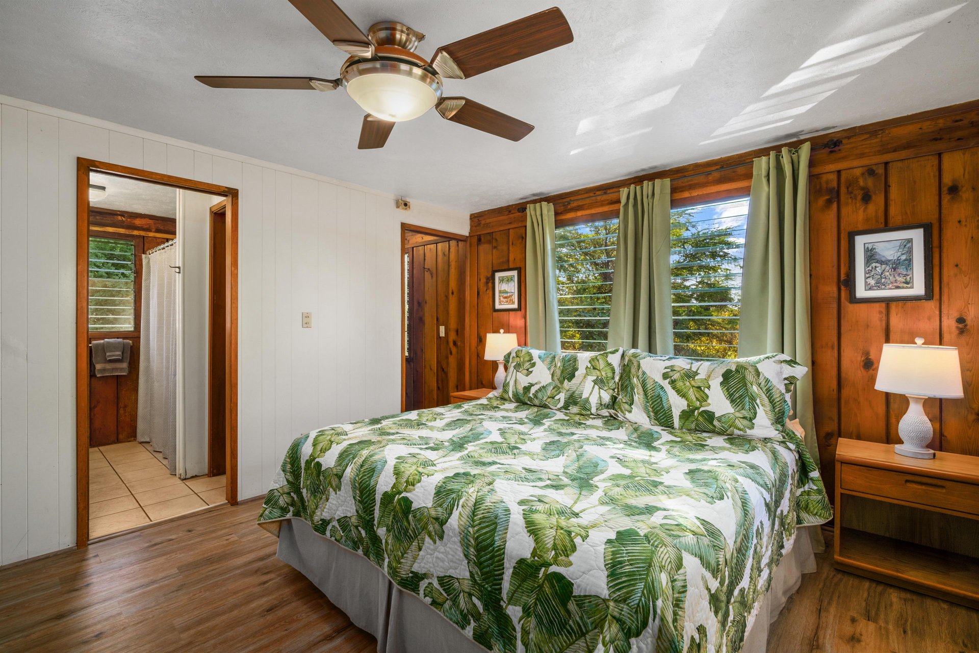 Master bedroom has a King size bed