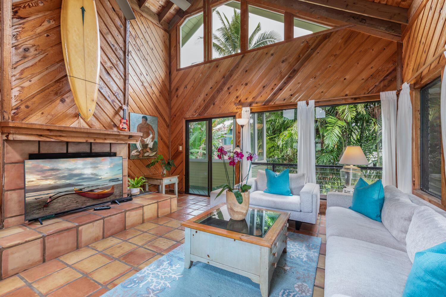 Spacious and airy with high vaulted ceilings