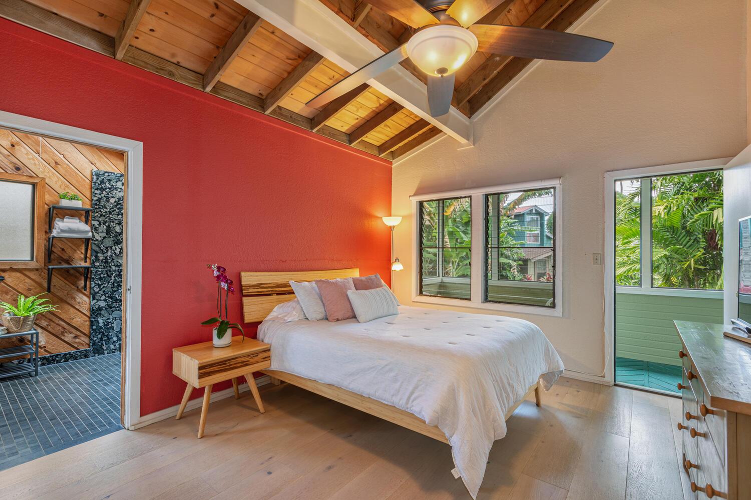 Master bedroom has private lanai