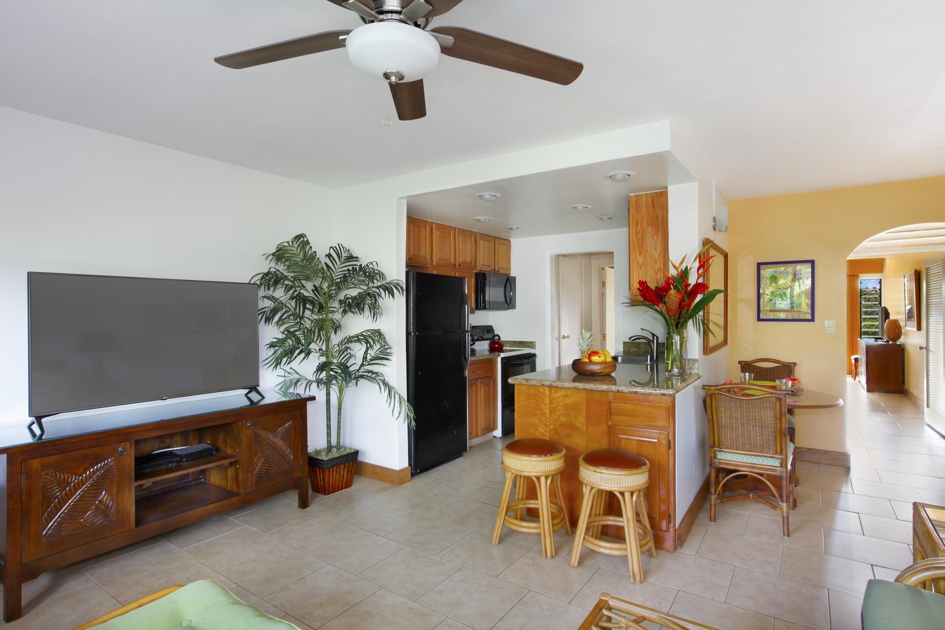 Living Area w kitchen  dining
