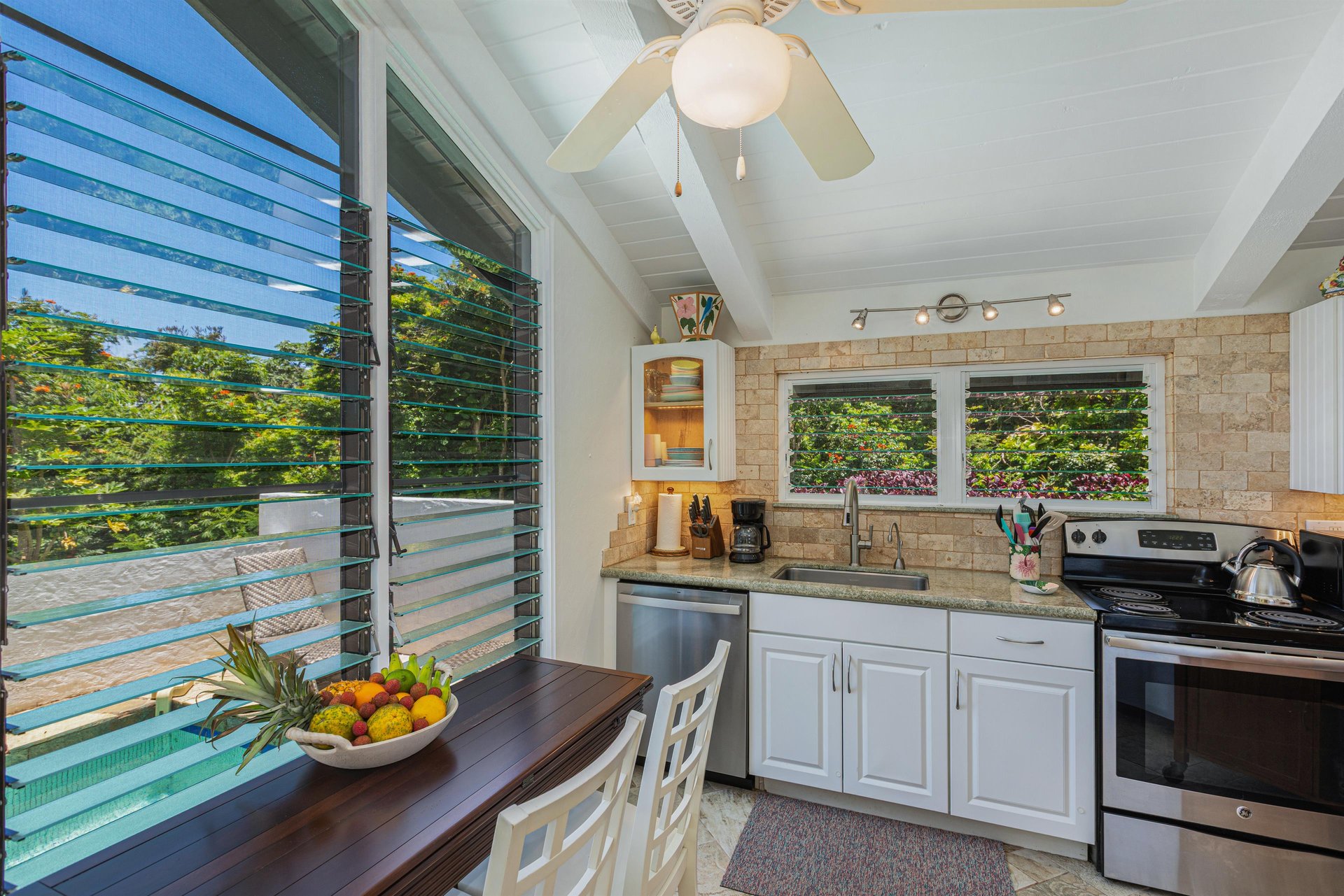 Enjoy the view while cooking or dining