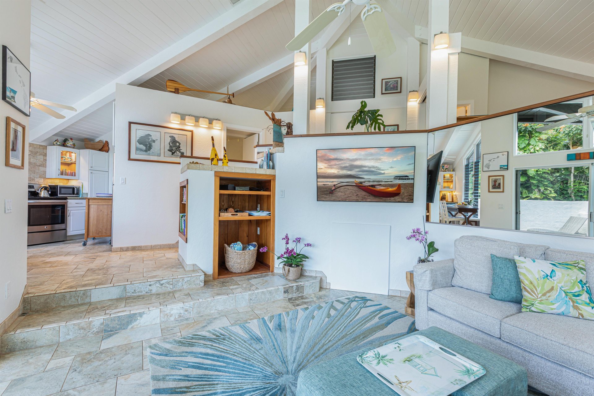 Living area has flat screen TV for entertainment