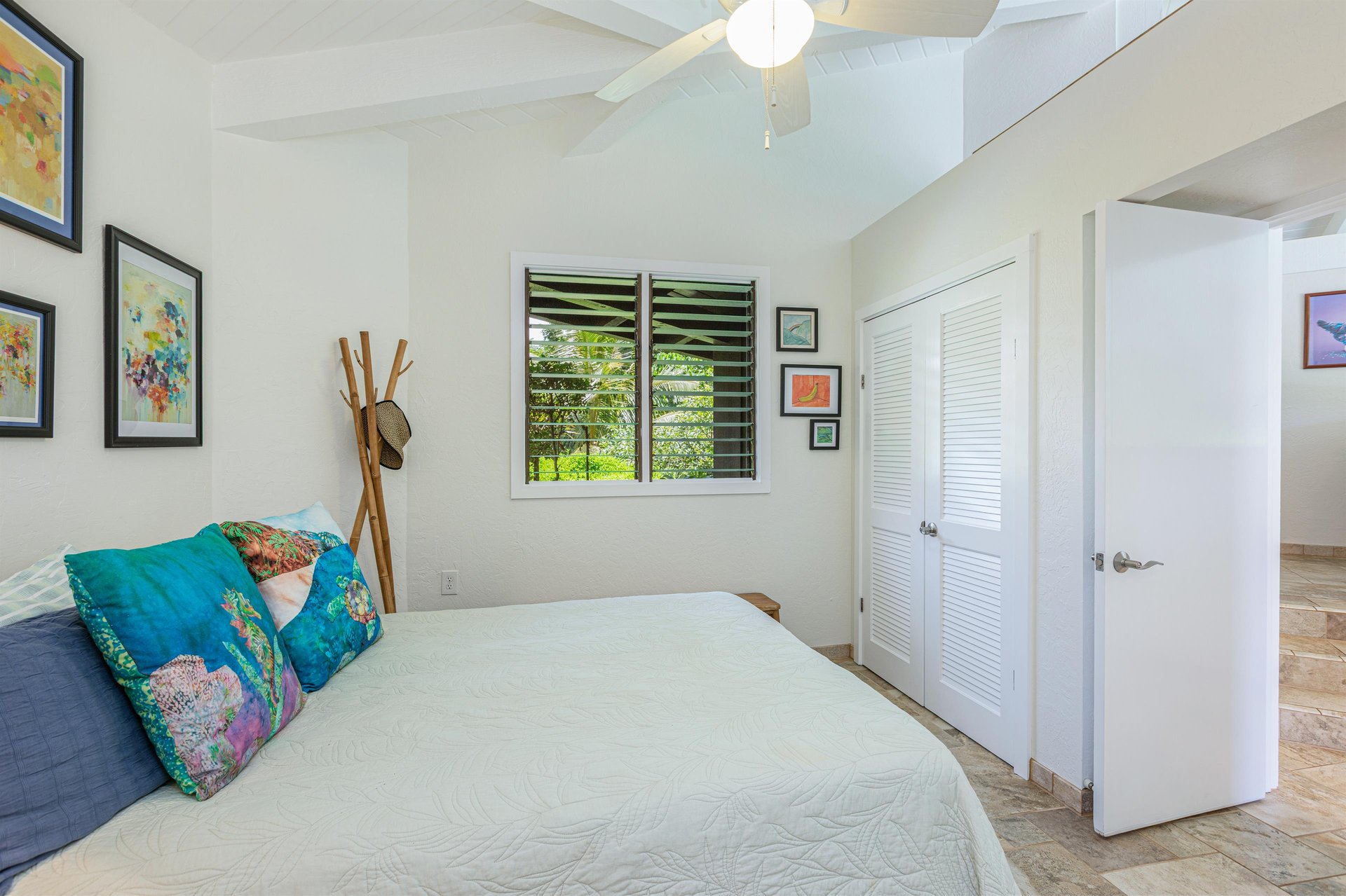 Second bedroom has a partial height wall