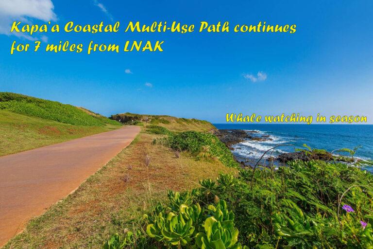 Kapaa Bike path goes for 8 miles along the coast