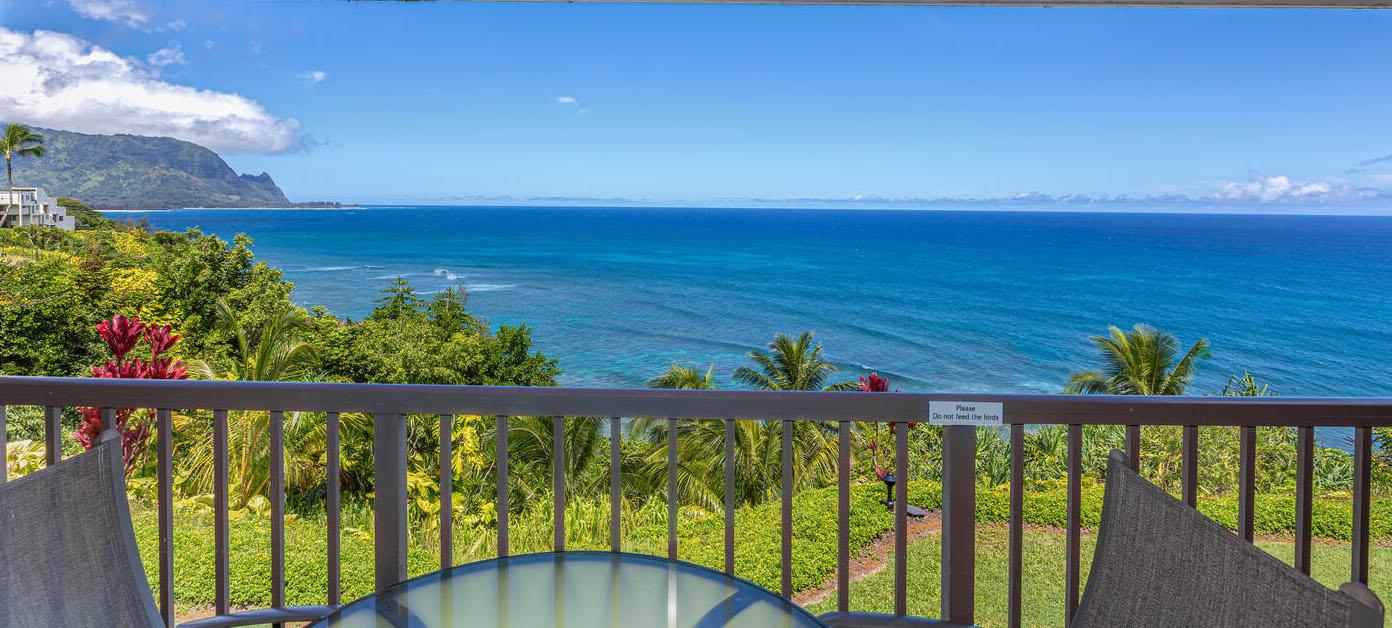 Enjoy this stunning ocean view from the lanai