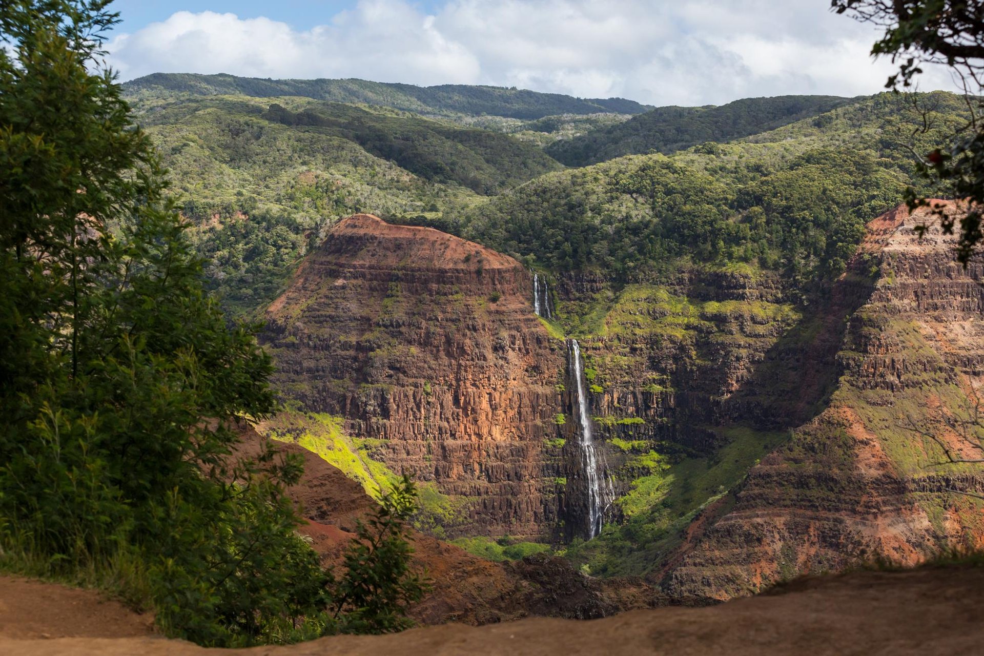 Waterfall along Waimea Canyon ... Credit HTA  Tor Johnson