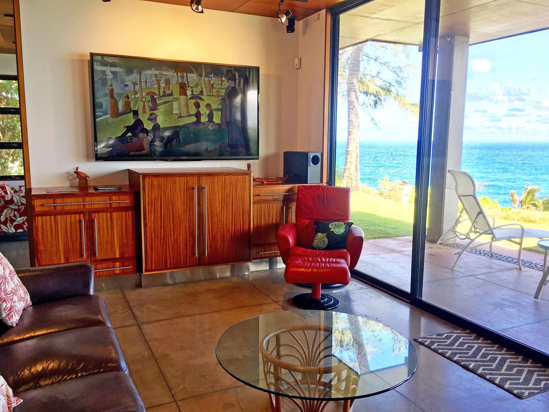 83 inch flat screen TV for your viewing pleasure