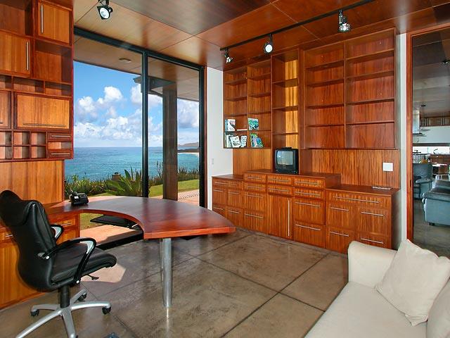 Honduras mahogany officelibrary with simply stunning views