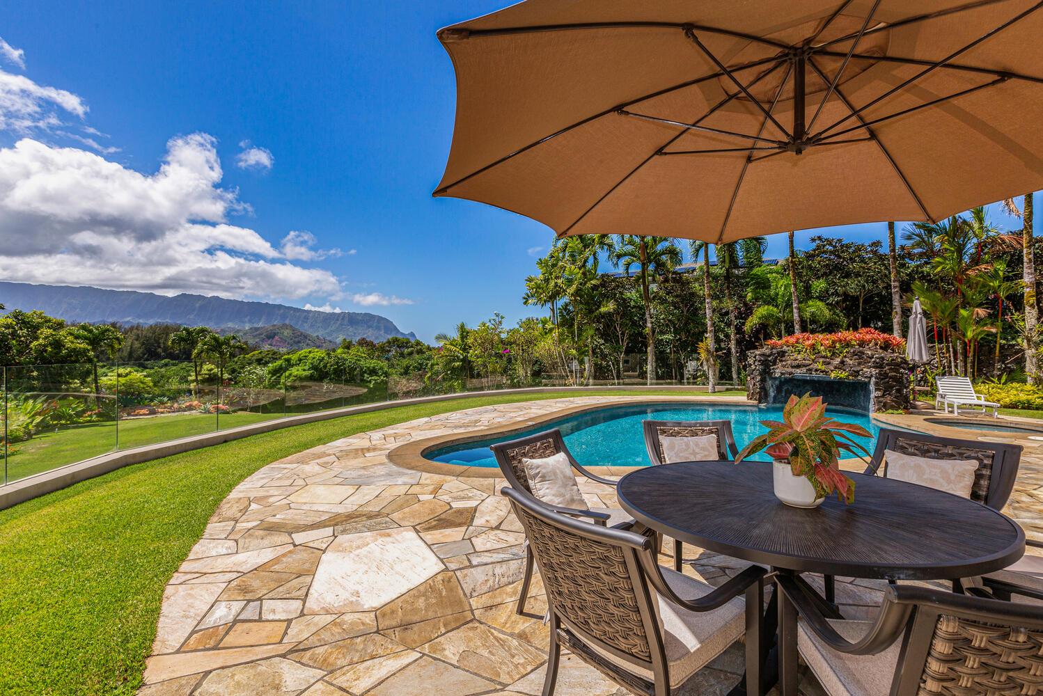 Enjoy the outdoors and dine by the pool