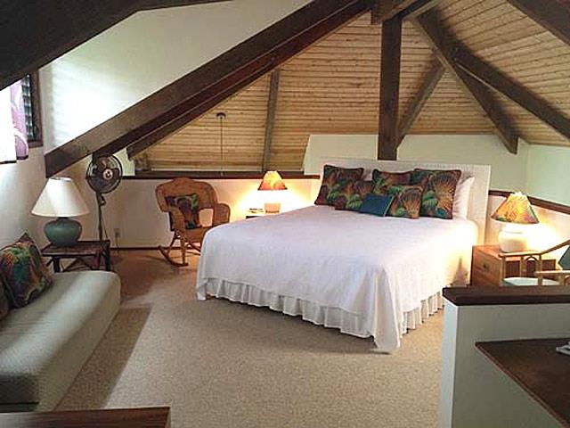 Loft has King size bed and full size bathroom