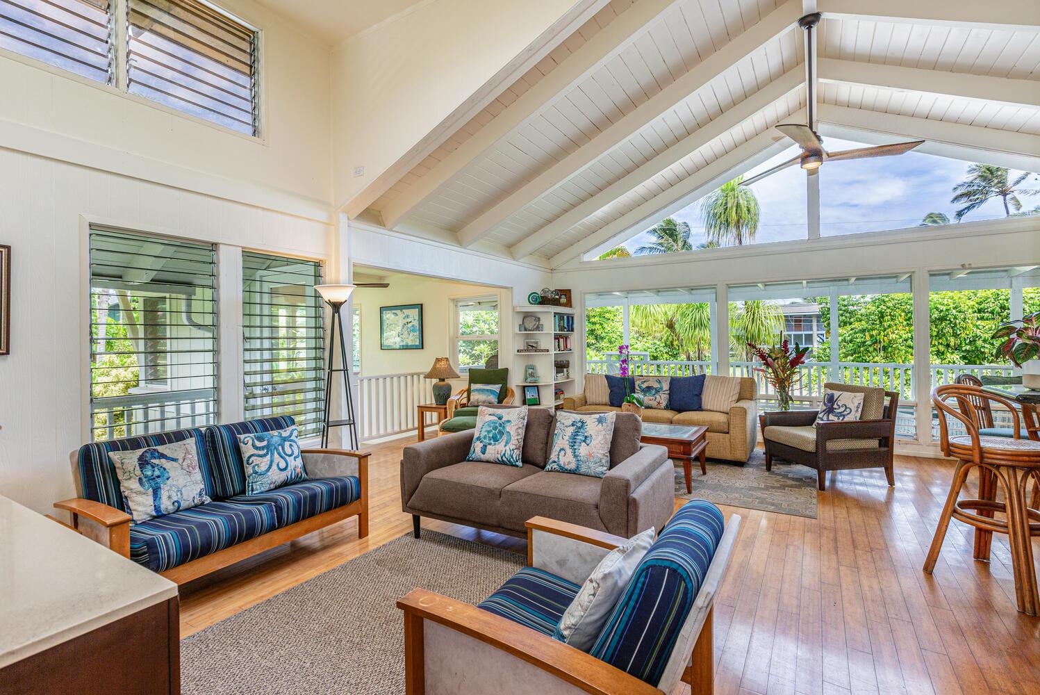 Enjoy family time in living area