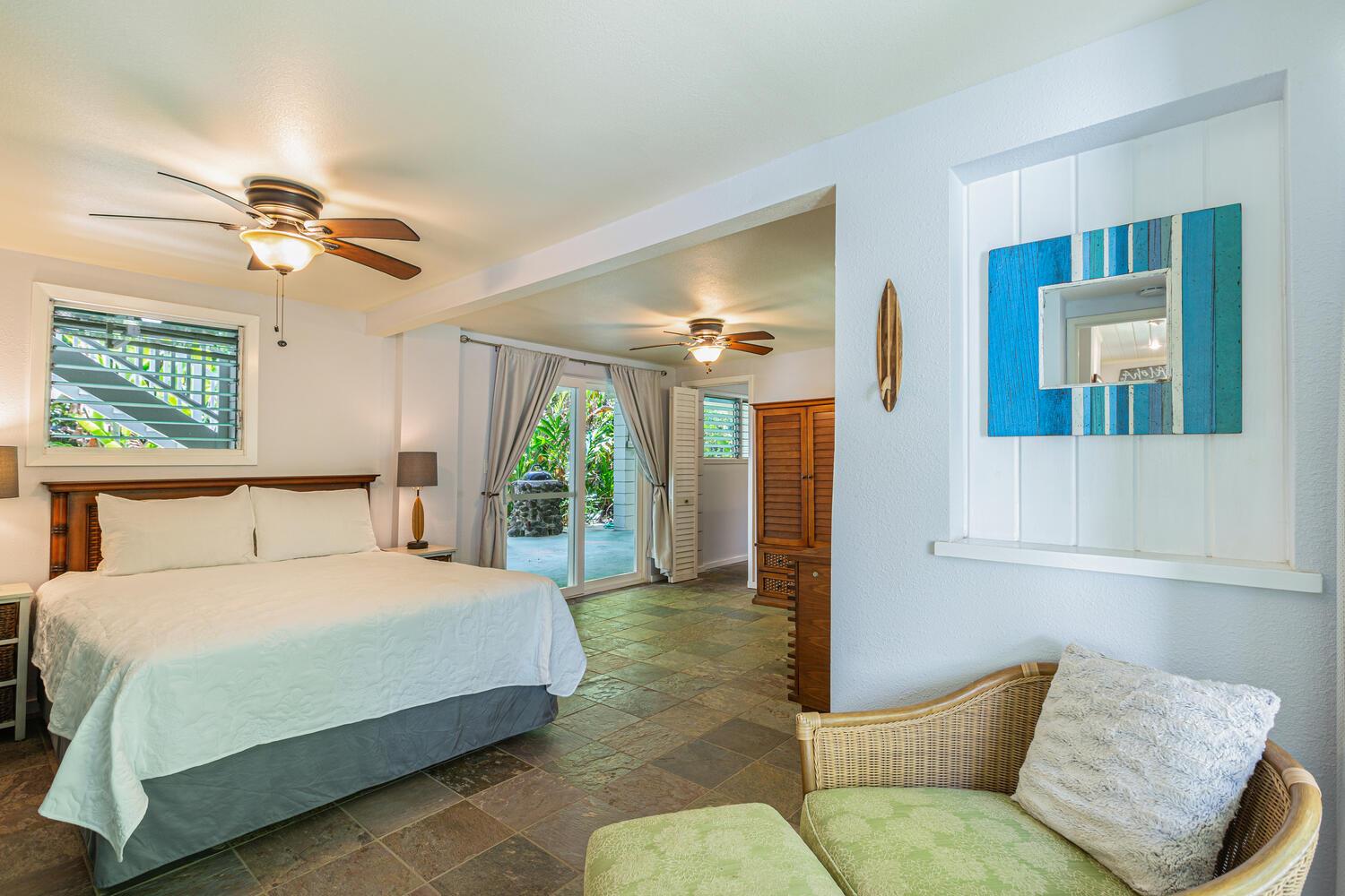 Master bedroom with access to outside