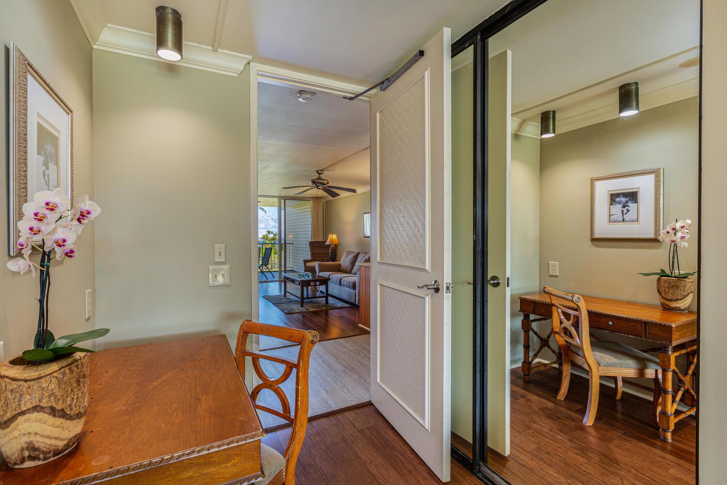 Master bedroom has desk available