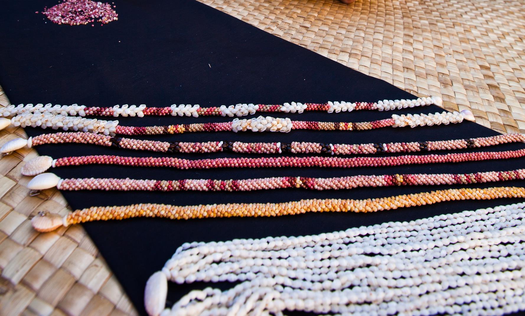 Ni39ihau shell necklaces ... Credit HTA  Tor Johnson