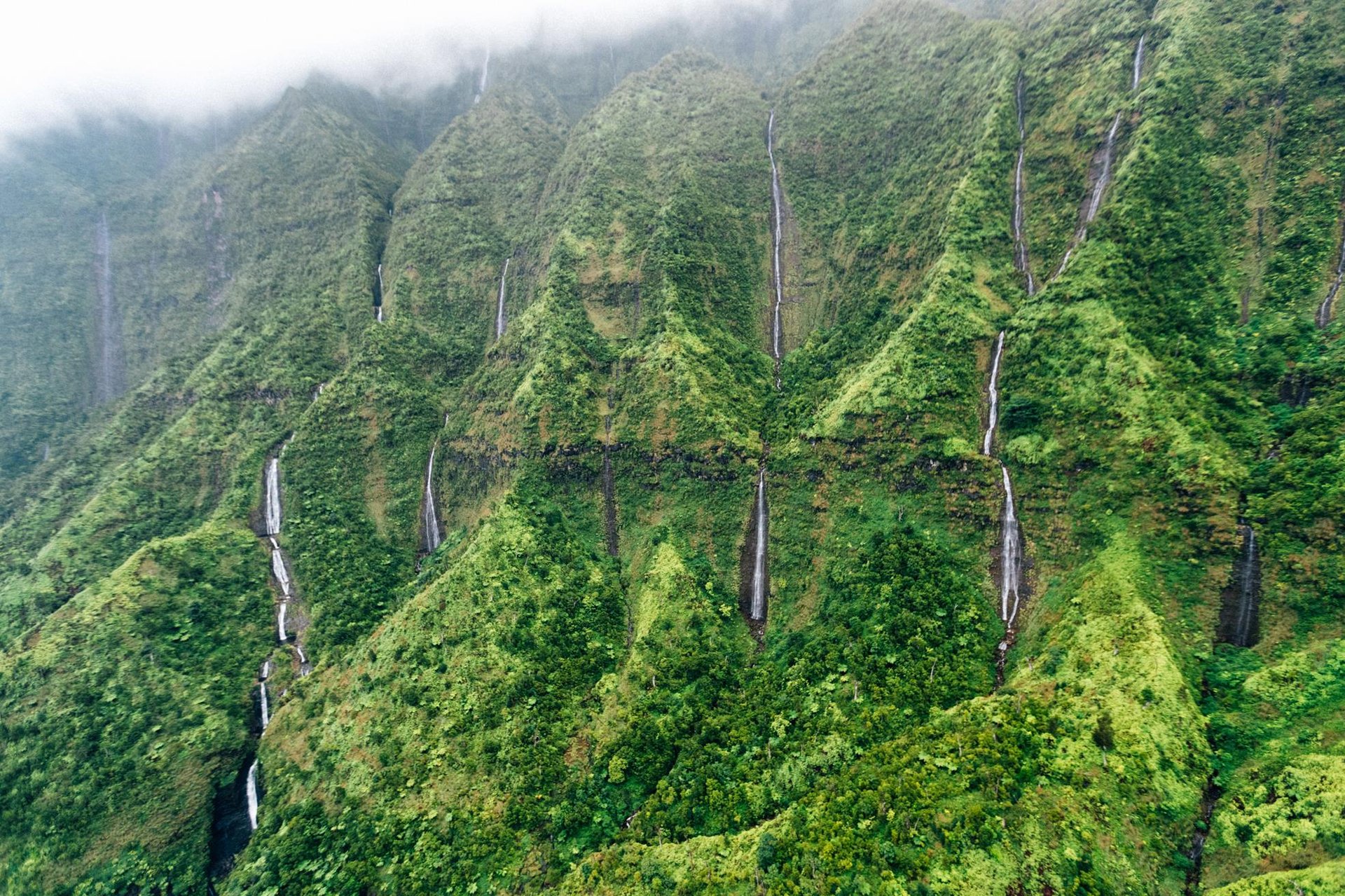 Waterfalls from Helicopter Tour ... Credit HTA  Ben Ono
