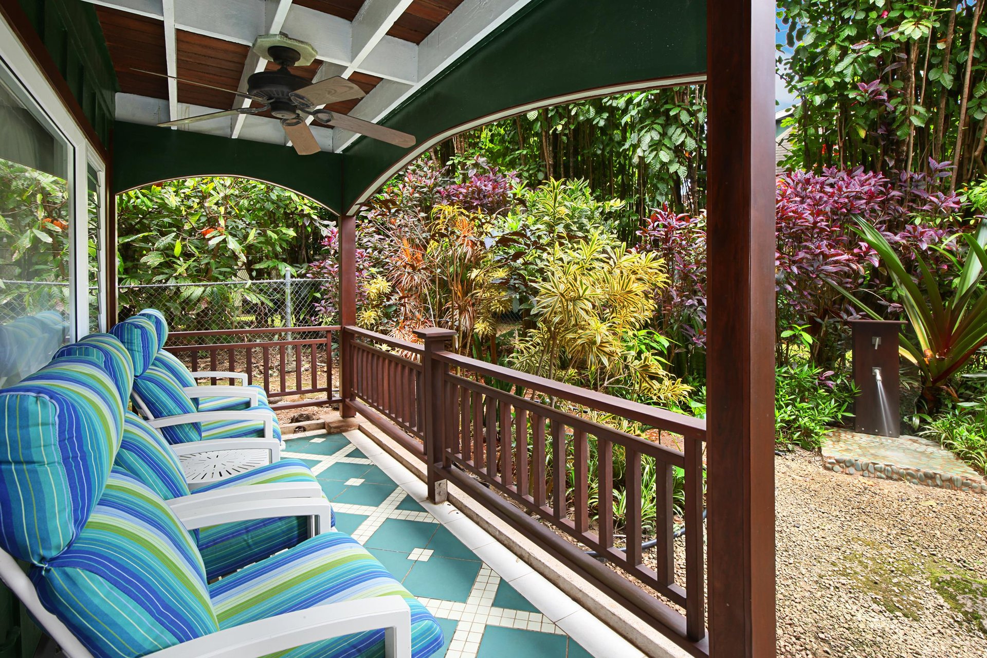 Enjoy the view of tropical plants while relaxing