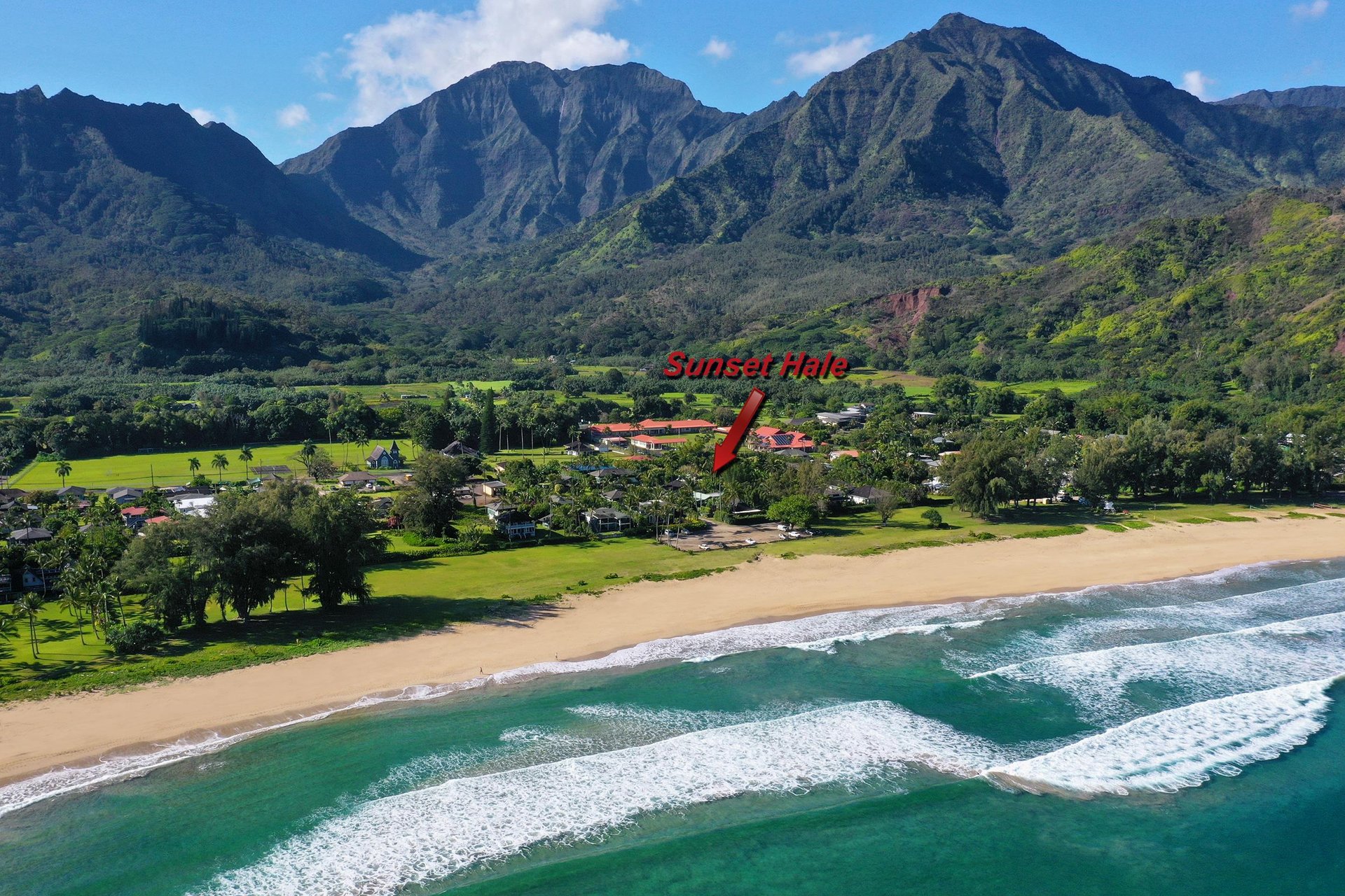 Lush mountain views in Beautiful Hanalei