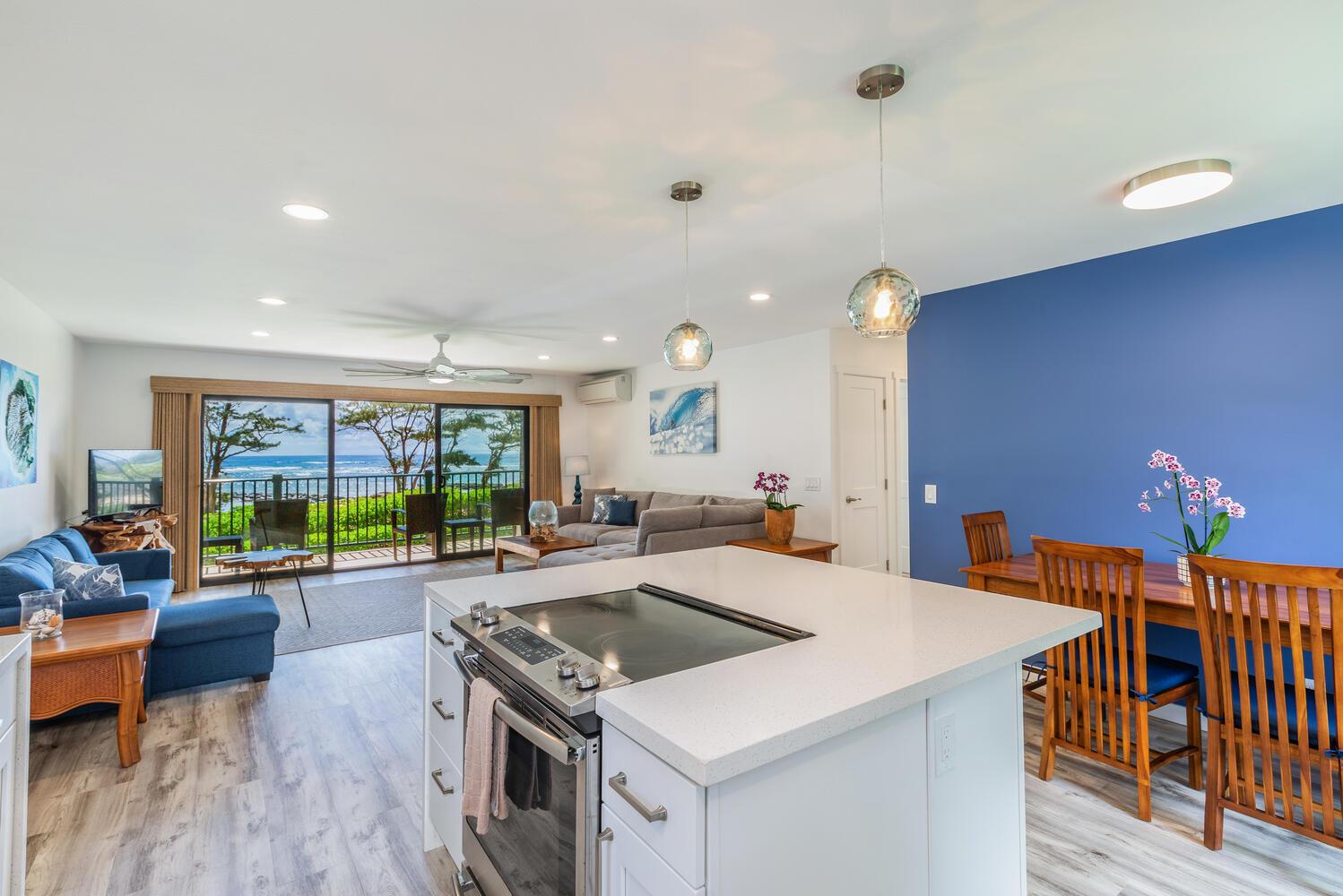 Enjoy cooking with an ocean view
