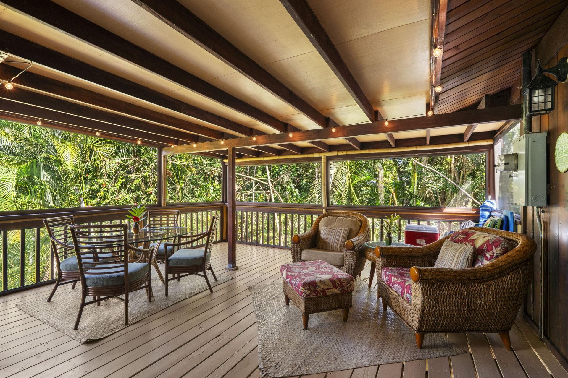 Dine or relax in screened lanai area