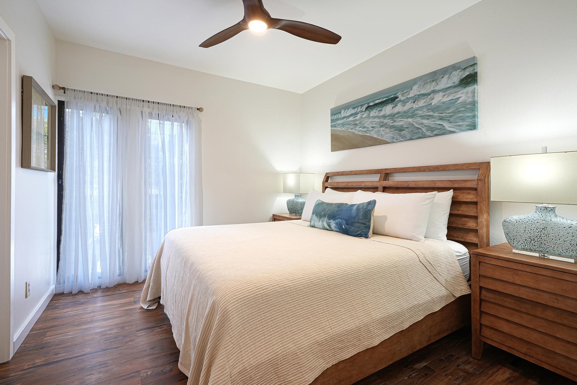 Master bedroom is equipped with a King size bed