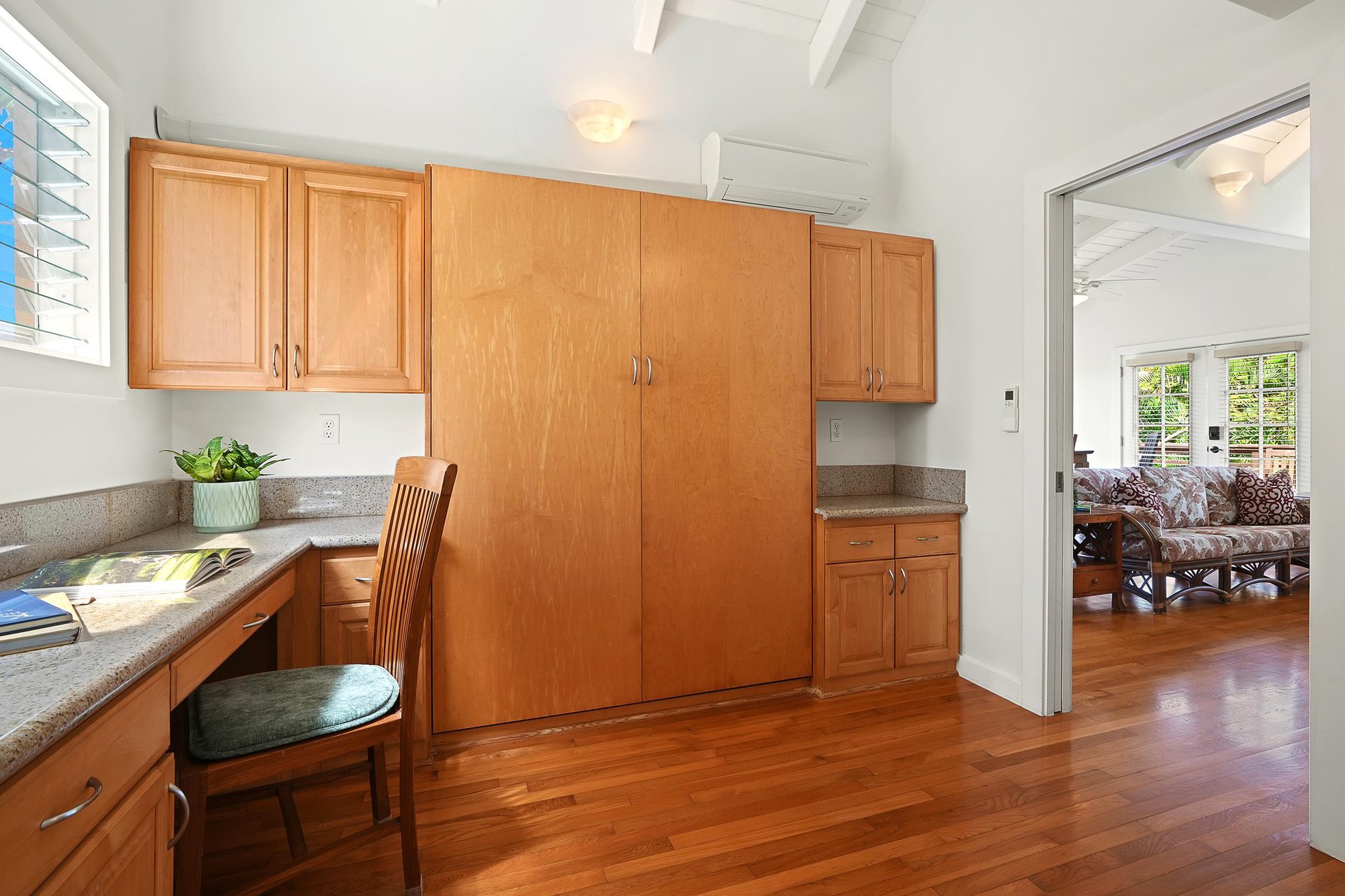 Den with Full size murphy bed shown closed