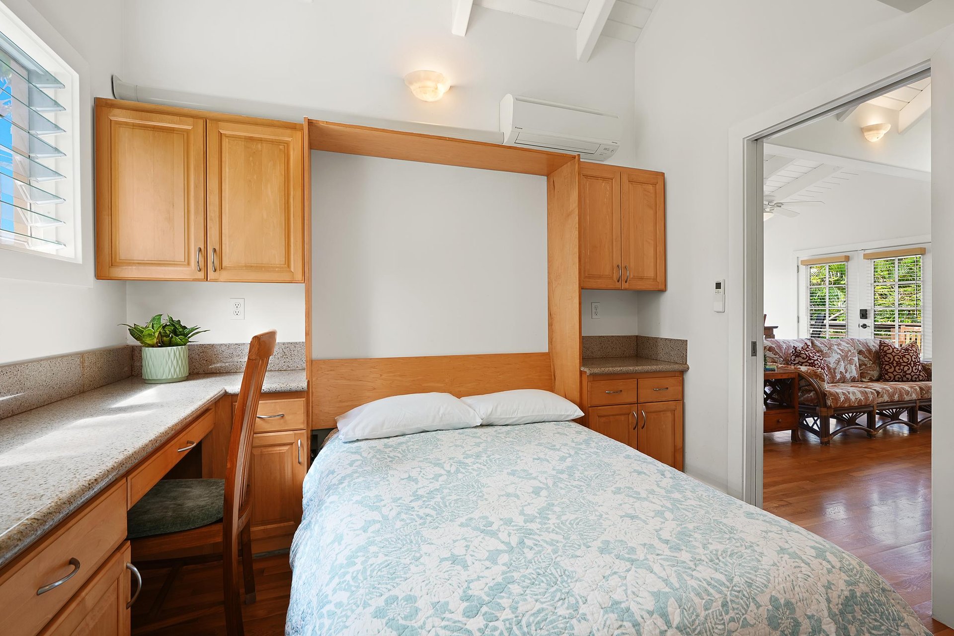 Den with Full size murphy bed opened