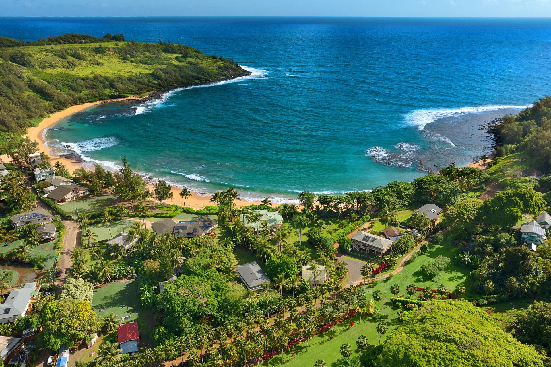 Aeriel view of Moloaa Bay