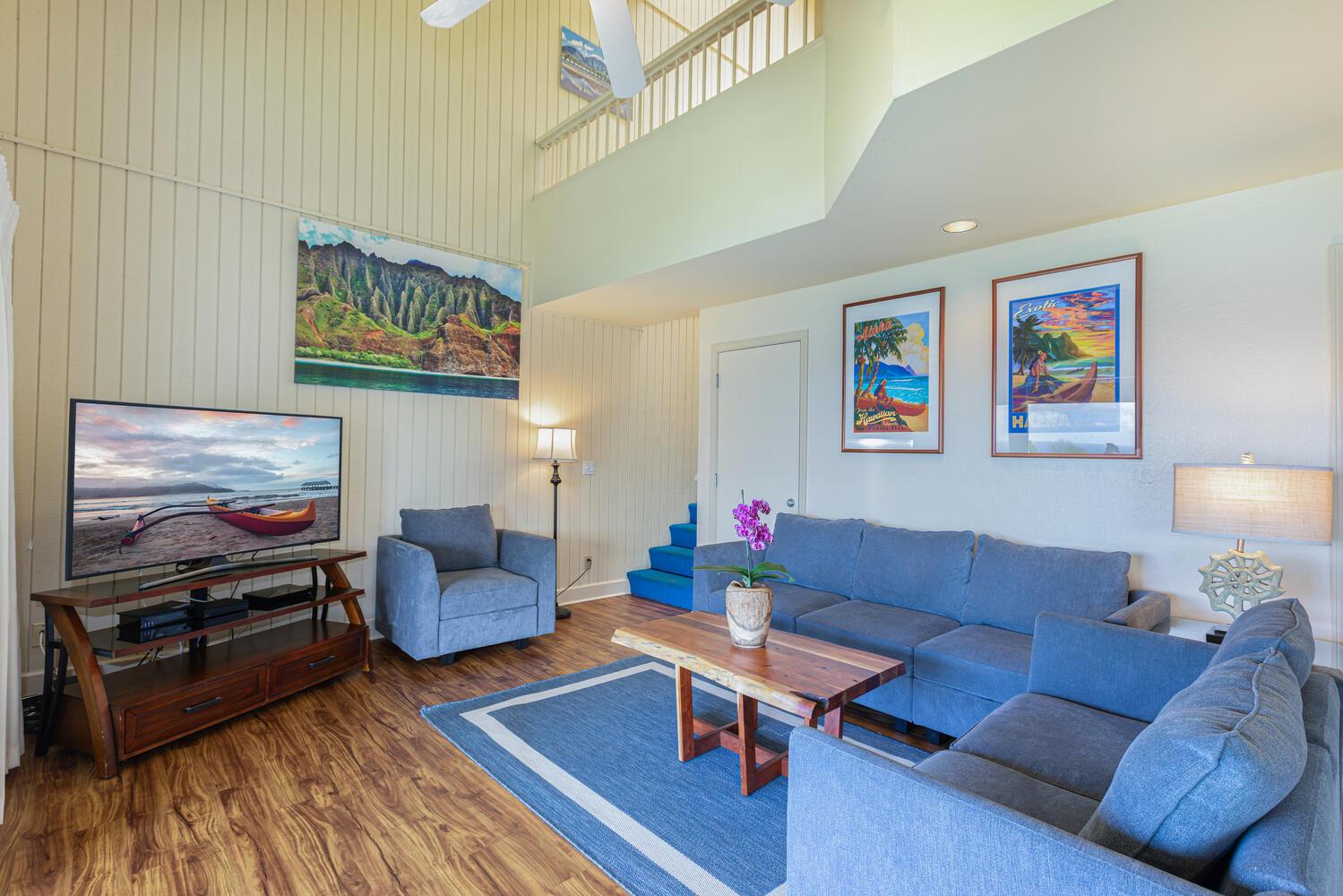Living area has flat screen TV for entertainment
