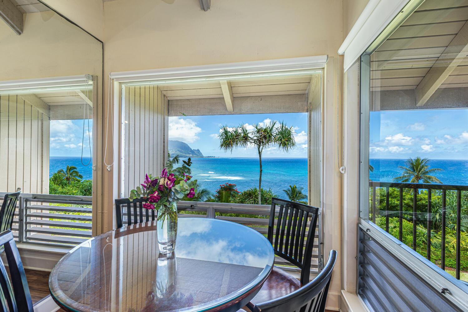 Dine inside and look out to the ocean