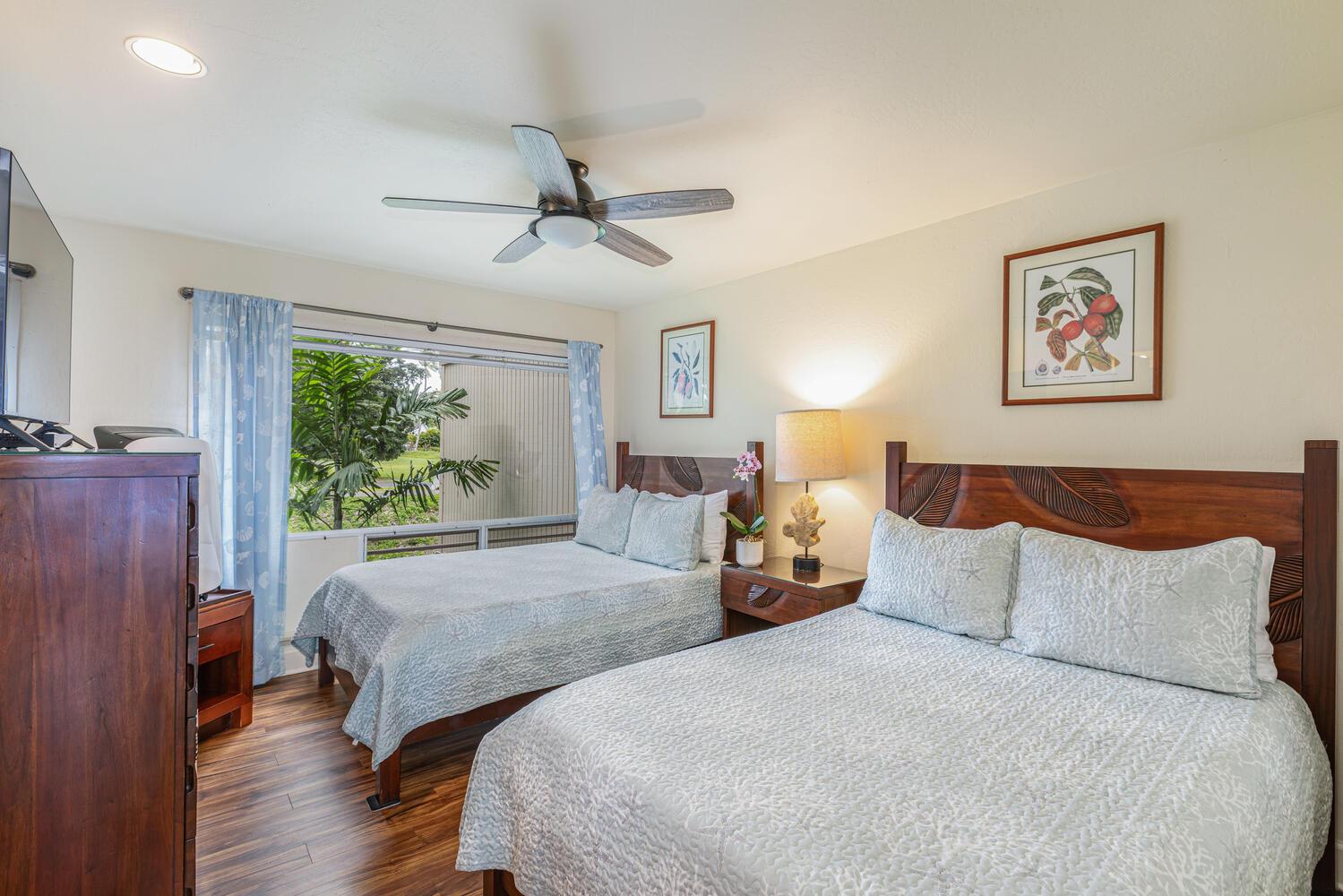 Second master equipped with two full size beds