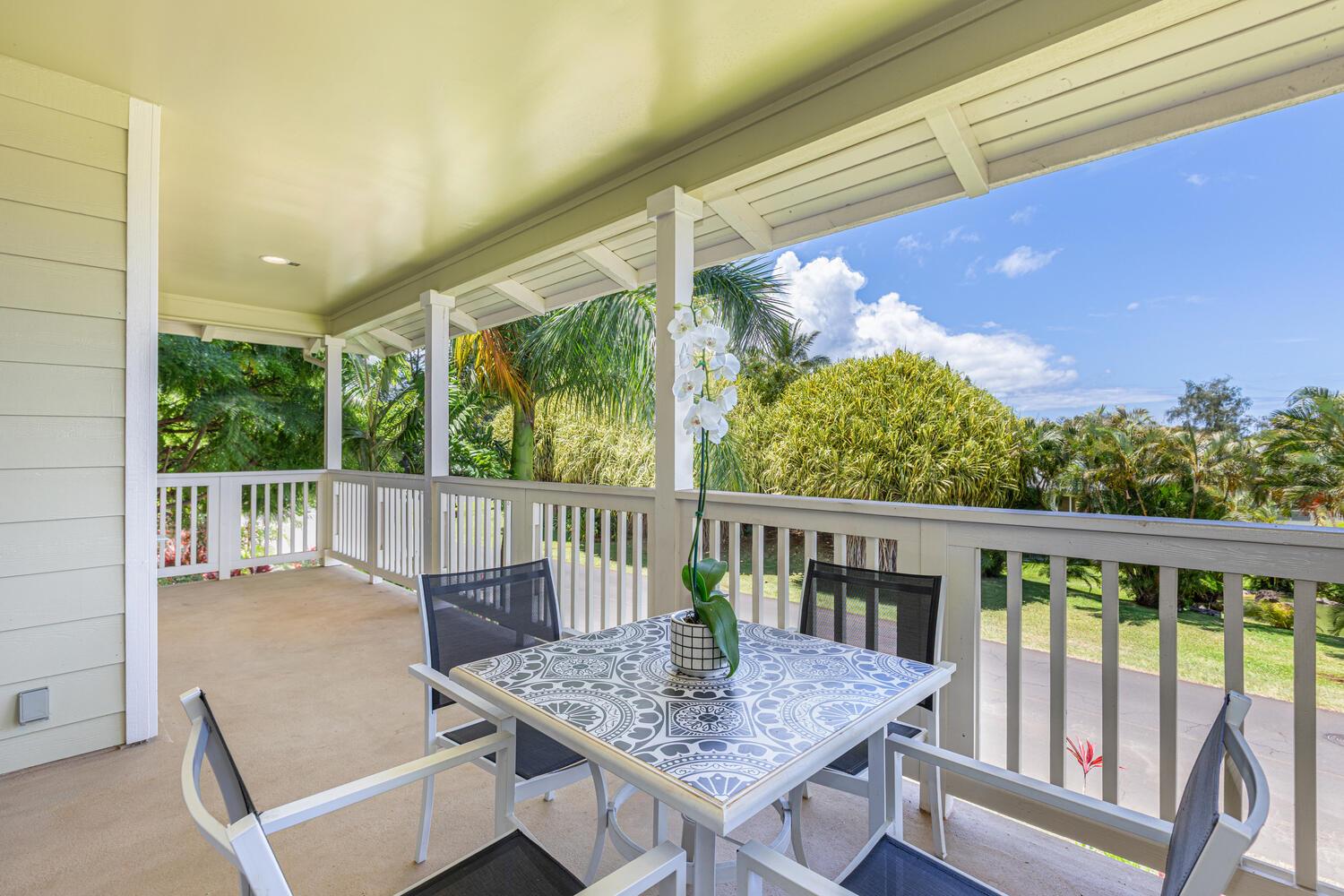 Spacious, covered lanai is perfect for quality time