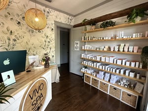 2260018 A Room With Shelves And A Laptop