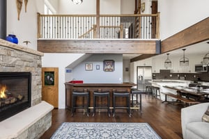 Bar seating in the living room