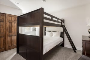 Queen bunk beds on the main level