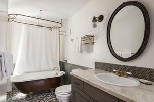 Guest bathroom with clawfoot tub