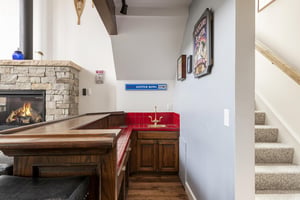 Wet bar with mini fridge