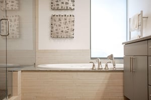Relax in the oversized soaking jetted tub