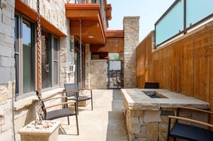 Enjoy the gas flagstone firepit on the outdoor private patio