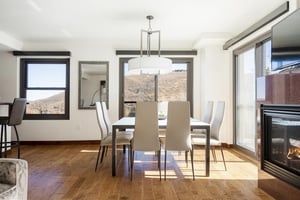 Dining room and cozy gas fireplace
