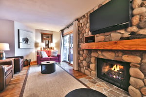 Living room provides access to the private patio through sliding glass doors