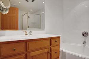 The bathroom includes a separate jetted tub and walkin shower