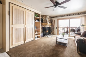 Murphy bed easily stows away for spacious living