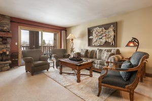 Access to the private patio from the living room