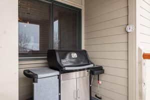 Gas grill on the private patio
