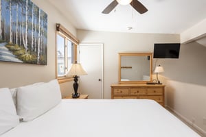 Wall mounted TV in the loft area