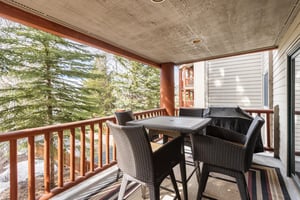 Gas grill on the private patio