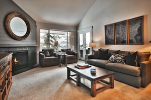 Access to the private patio from the living room