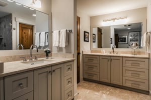 Ensuite main bathroom includes two vanities