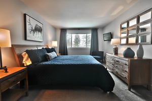 Second Bedroom features a kingsized bed and wall mounted flat screen TV