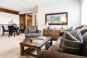 Comfortable seating in the loft area